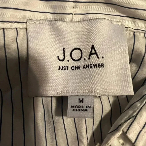 JOA Dress Tan Layered Sweater Long Sleeve Shirt Shift Oxford Collar Size Medium - Picture 3 of 6